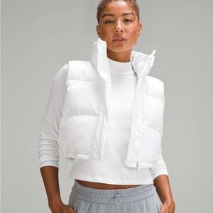 Lululemon Athletica White Wunder Puff Cropped Puffer Vest